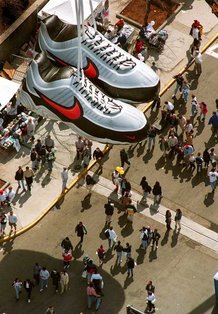 Inflatable NIKE shoes for Boston Marathon